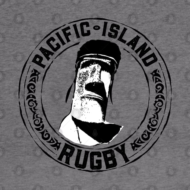 Easter Island Head Rugby Fan - White Text by atomguy